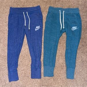 Nike Lot of 2 Pairs of Blue Jogger Sweatpants Women’s XS with Drawstring Waist